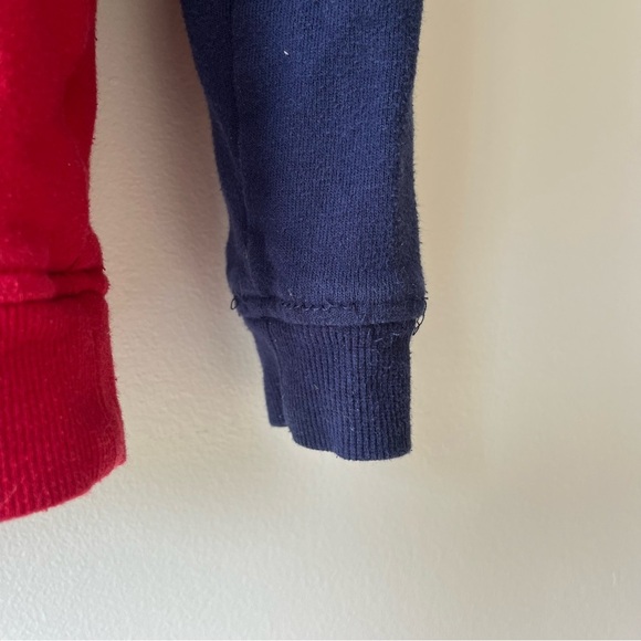 🌼 5/$25 FILA Kids Hoodie Size 7 Navy Red Colorblock Logo Pullover Sweatshirt - Picture 8 of 10